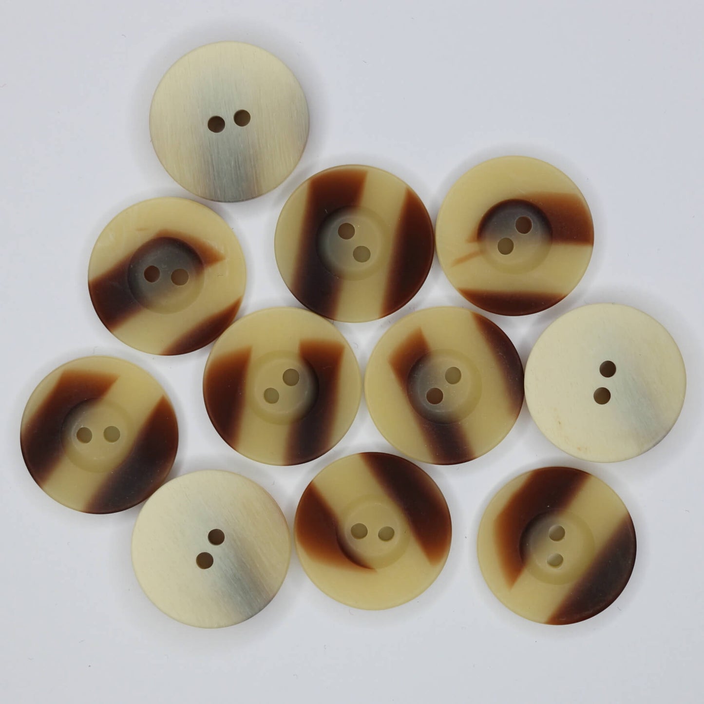 23mm Cream Brown 2-Hole Buttons 10pk