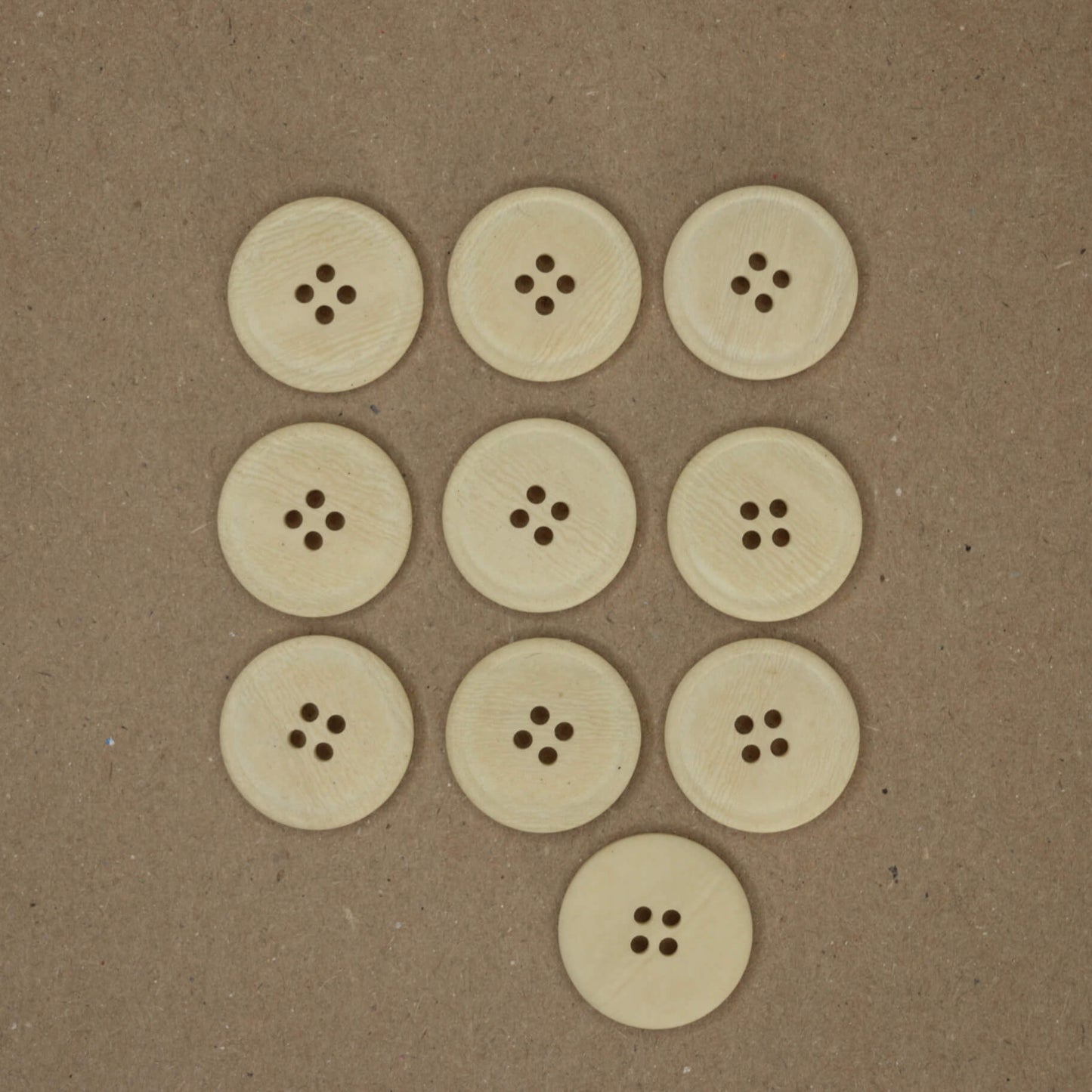 23mm Cream Textured 4-Hole Buttons 10pk