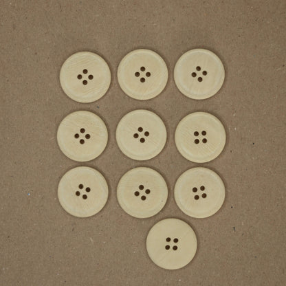 23mm Cream Textured 4-Hole Buttons 10pk