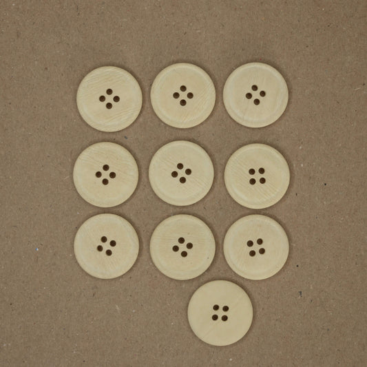 23mm Cream Textured 4-Hole Buttons 10pk