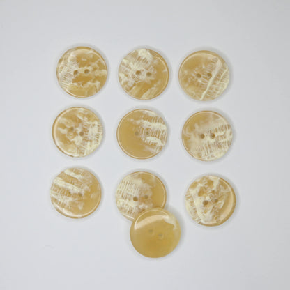 23mm Cream & White 2-Hole Buttons 10pk