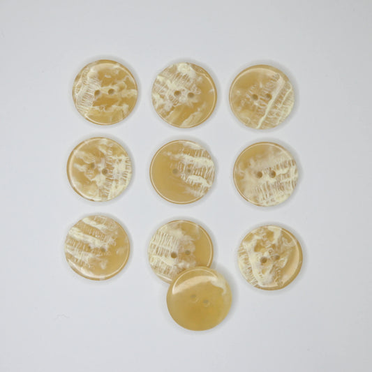 23mm Cream & White 2-Hole Buttons 10pk