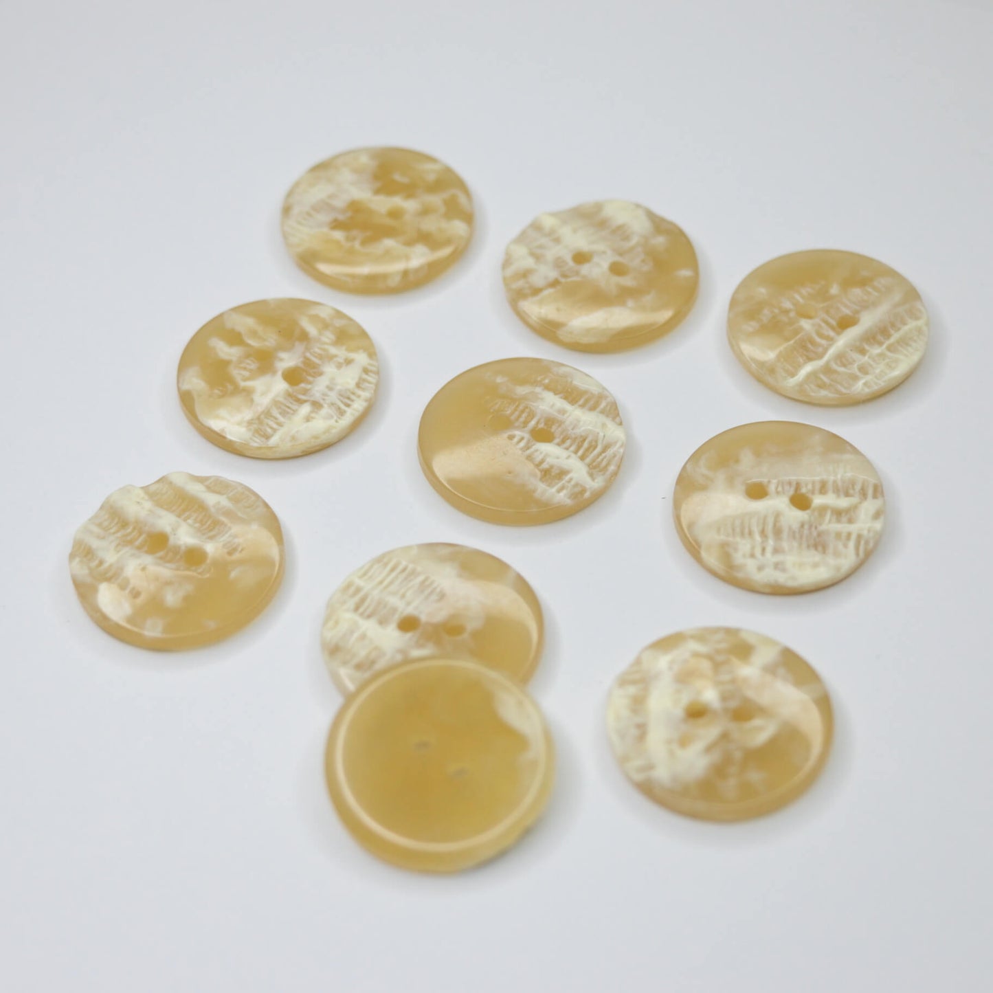 23mm Cream & White 2-Hole Buttons 10pk