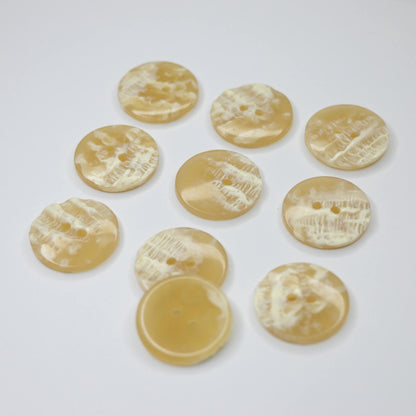 23mm Cream & White 2-Hole Buttons 10pk