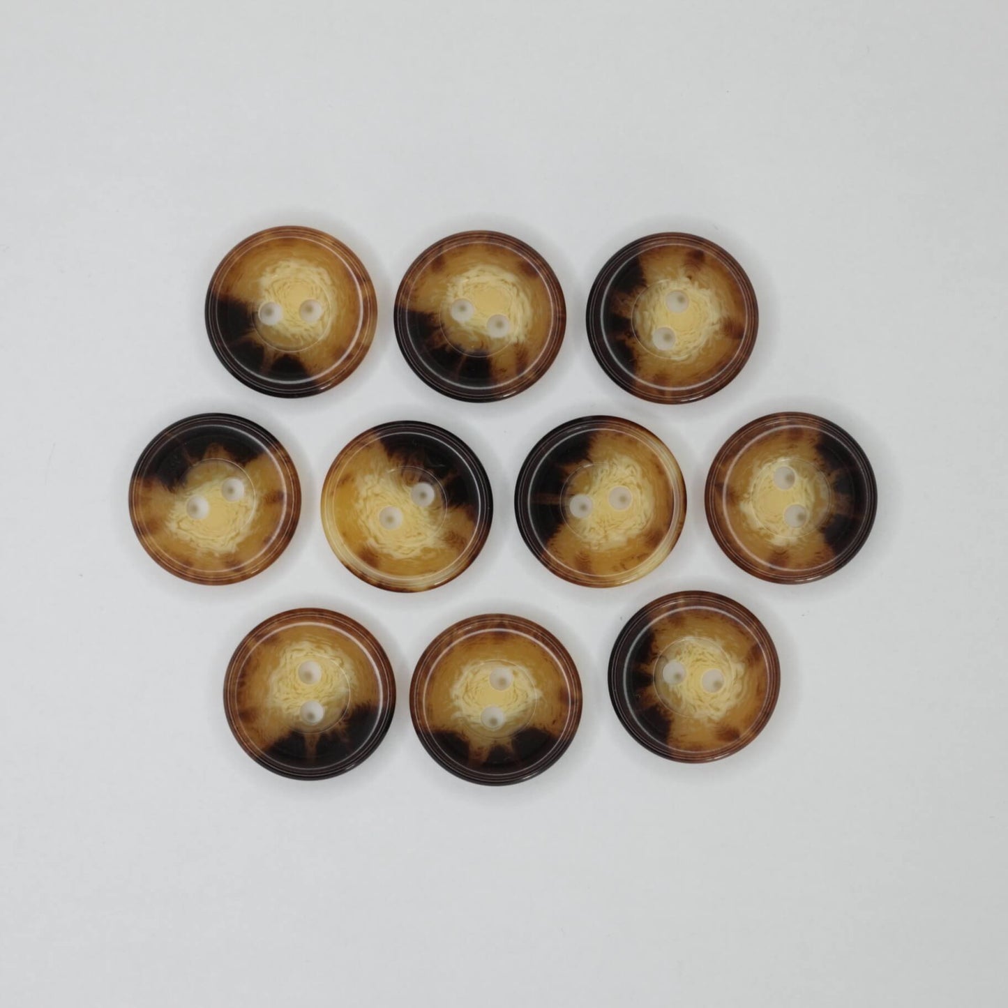 23mm Cream & Brown Marble 2-Hole Buttons 10pk