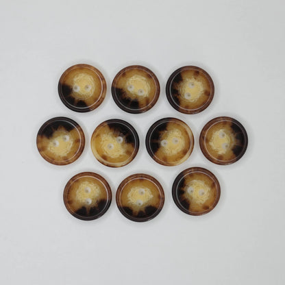 23mm Cream & Brown Marble 2-Hole Buttons 10pk
