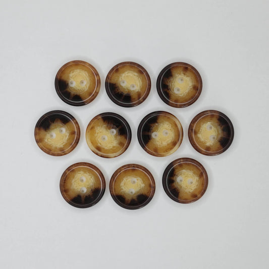 23mm Cream & Brown Marble 2-Hole Buttons 10pk