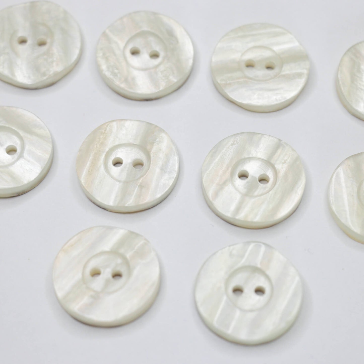 23mm Ivory Shell 2-Hole Buttons 10pk