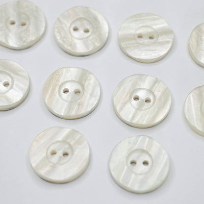 23mm Ivory Shell 2-Hole Buttons 10pk