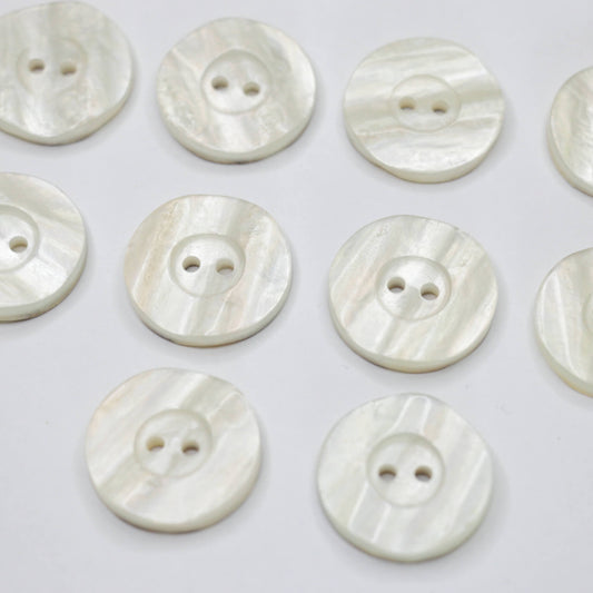 23mm Ivory Shell 2-Hole Buttons 10pk