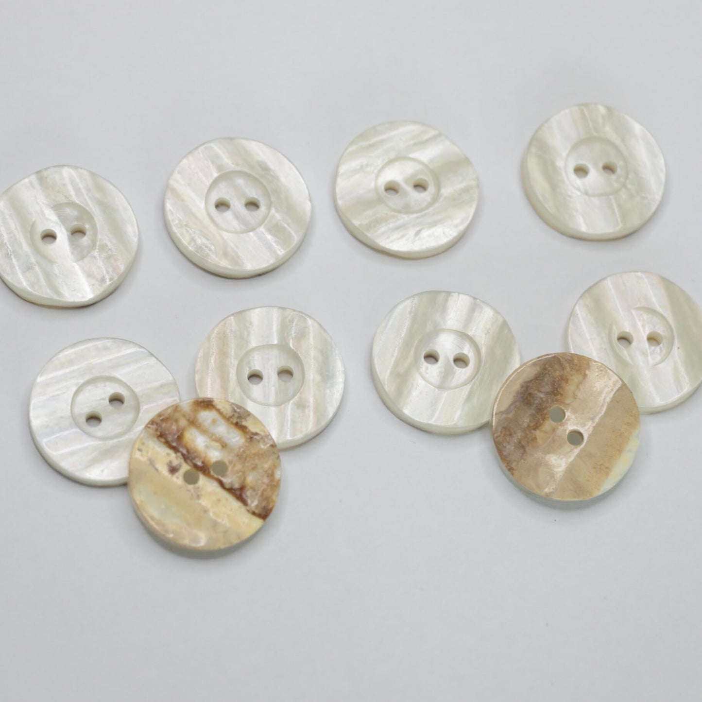 23mm Ivory Shell 2-Hole Buttons 10pk