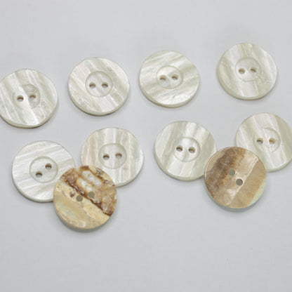 23mm Ivory Shell 2-Hole Buttons 10pk