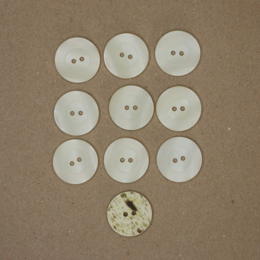 23mm Pearlescent Print-Back 2-Hole Buttons 10pk