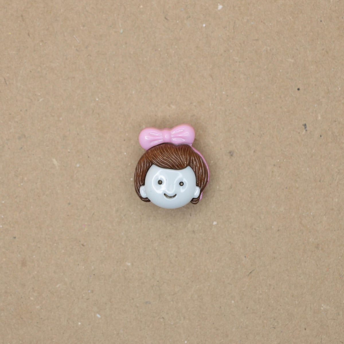 23mm Pink Bow Girl Shank-Hole Nylon Buttons 10pk