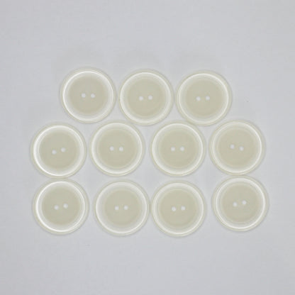 23mm Transparent Frosted 2-Hole Buttons 10pk