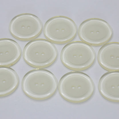 23mm Transparent Frosted 2-Hole Buttons 10pk