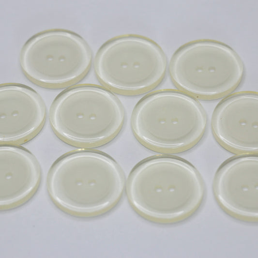 23mm Transparent Frosted 2-Hole Buttons 10pk