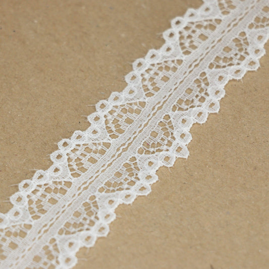 24mm White Double-Sided Lace per/metre