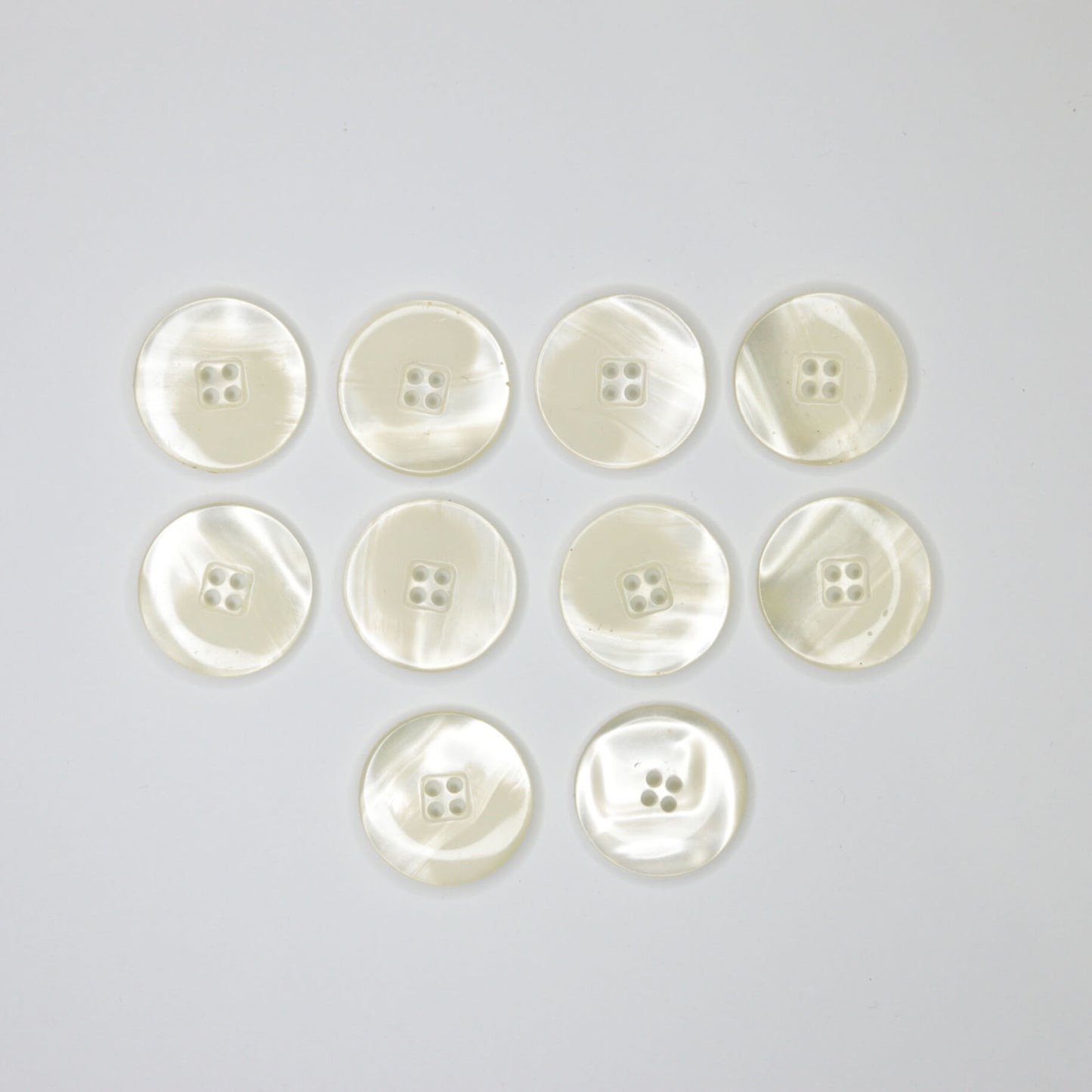 24mm Ivory Pearlescent 4-Hole Buttons 10pk