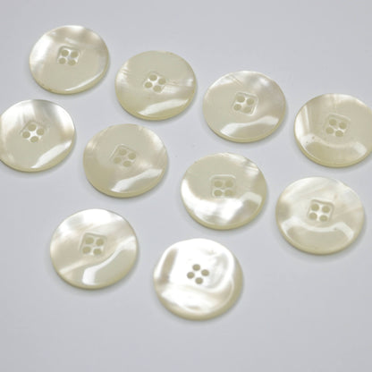 24mm Ivory Pearlescent 4-Hole Buttons 10pk