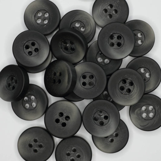 24mm Grey Black Chunky 4 Hole Buttons 10pk