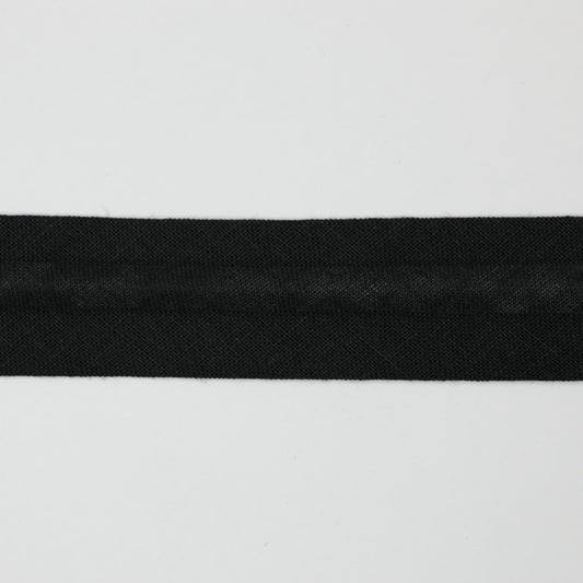 25mm Black Cotton Folded Bias-Binding per/metre