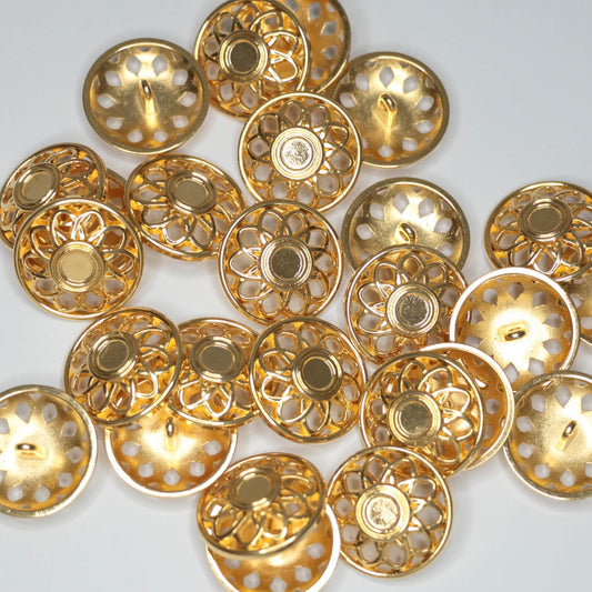 25mm Golden Flower Button