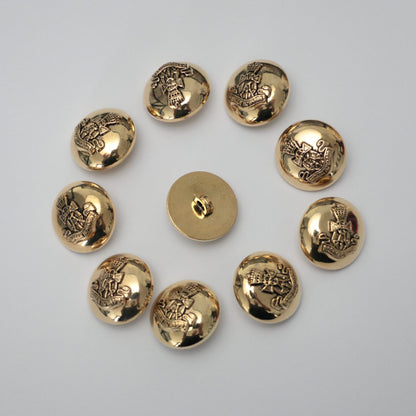 25mm Golden Military Plastic Shank-Hole Buttons 10pk