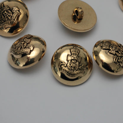 25mm Golden Military Plastic Shank-Hole Buttons 10pk