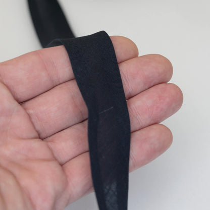 25mm Navy Cotton Folded Bias-Binding per/metre