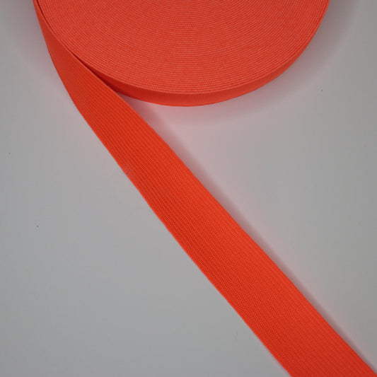 25mm Orange Coloured Loom Elastic 1m