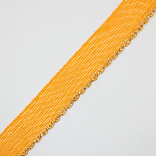 25mm Orange Woven Trim w/Gold Edge Trim per/metre