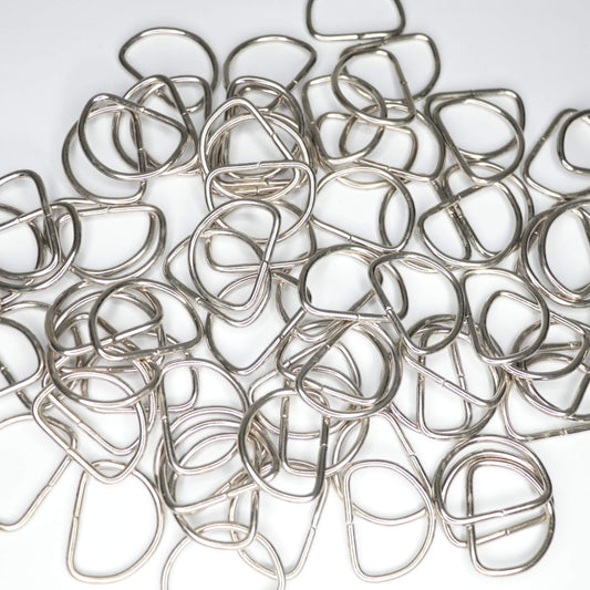 25mm Silvery Metal D-Rings 6pk