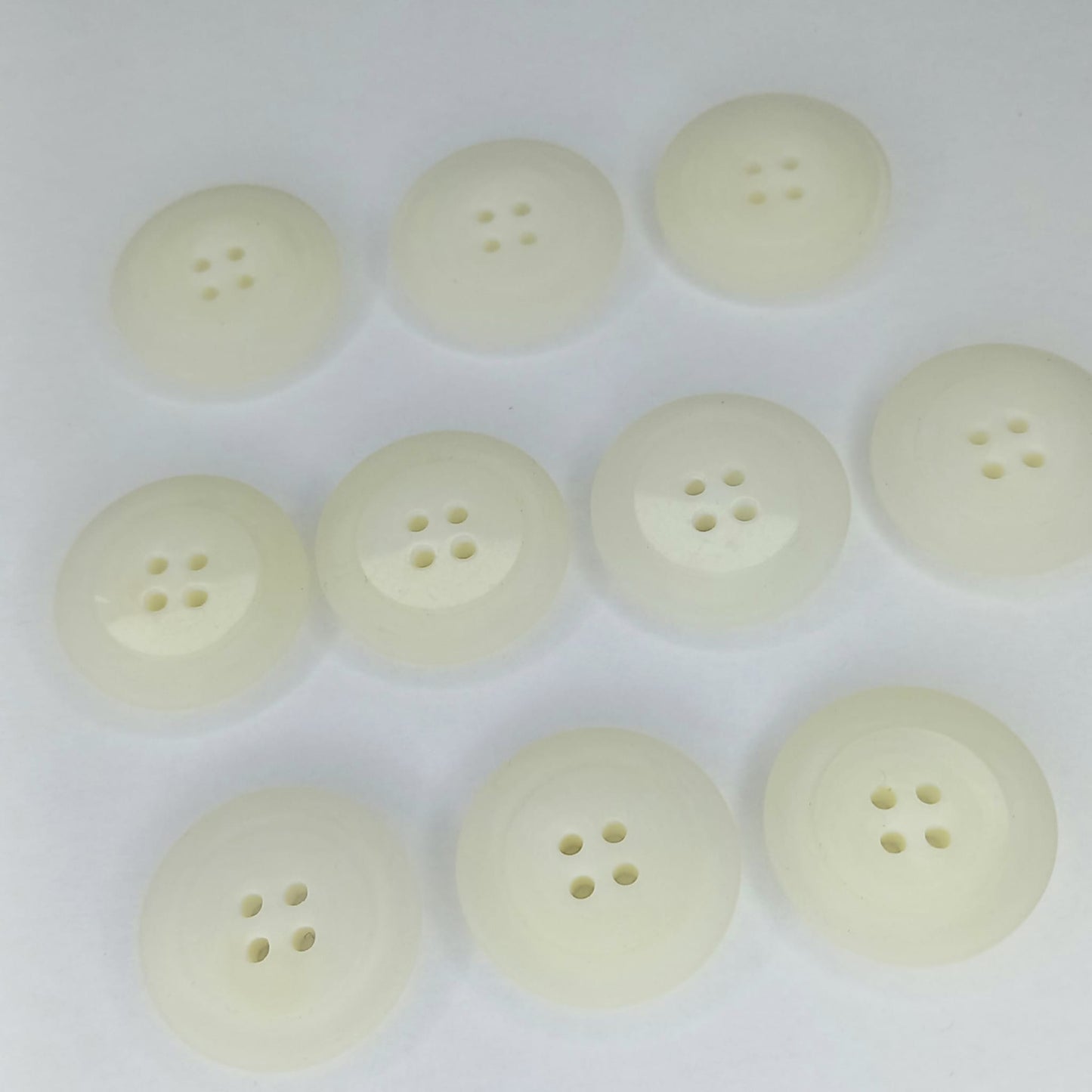 25mm Off-White Translucent 4-Hole Buttons 10pk