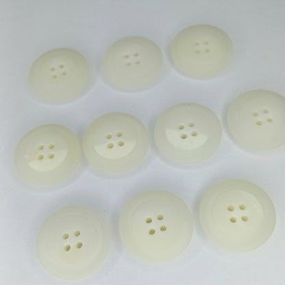 25mm Off-White Translucent 4-Hole Buttons 10pk