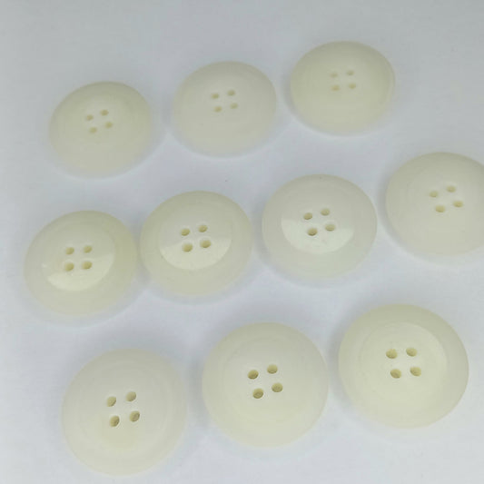 25mm Off-White Translucent 4-Hole Buttons 10pk