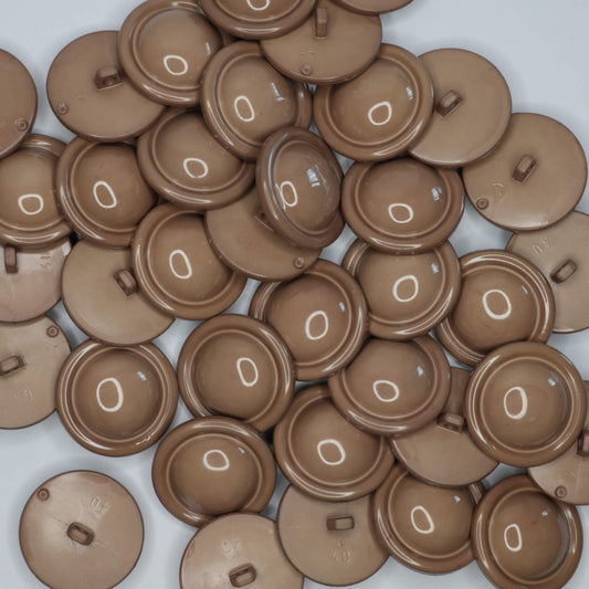 25mm Light Brown Dome Shank Hole Buttons 10pk