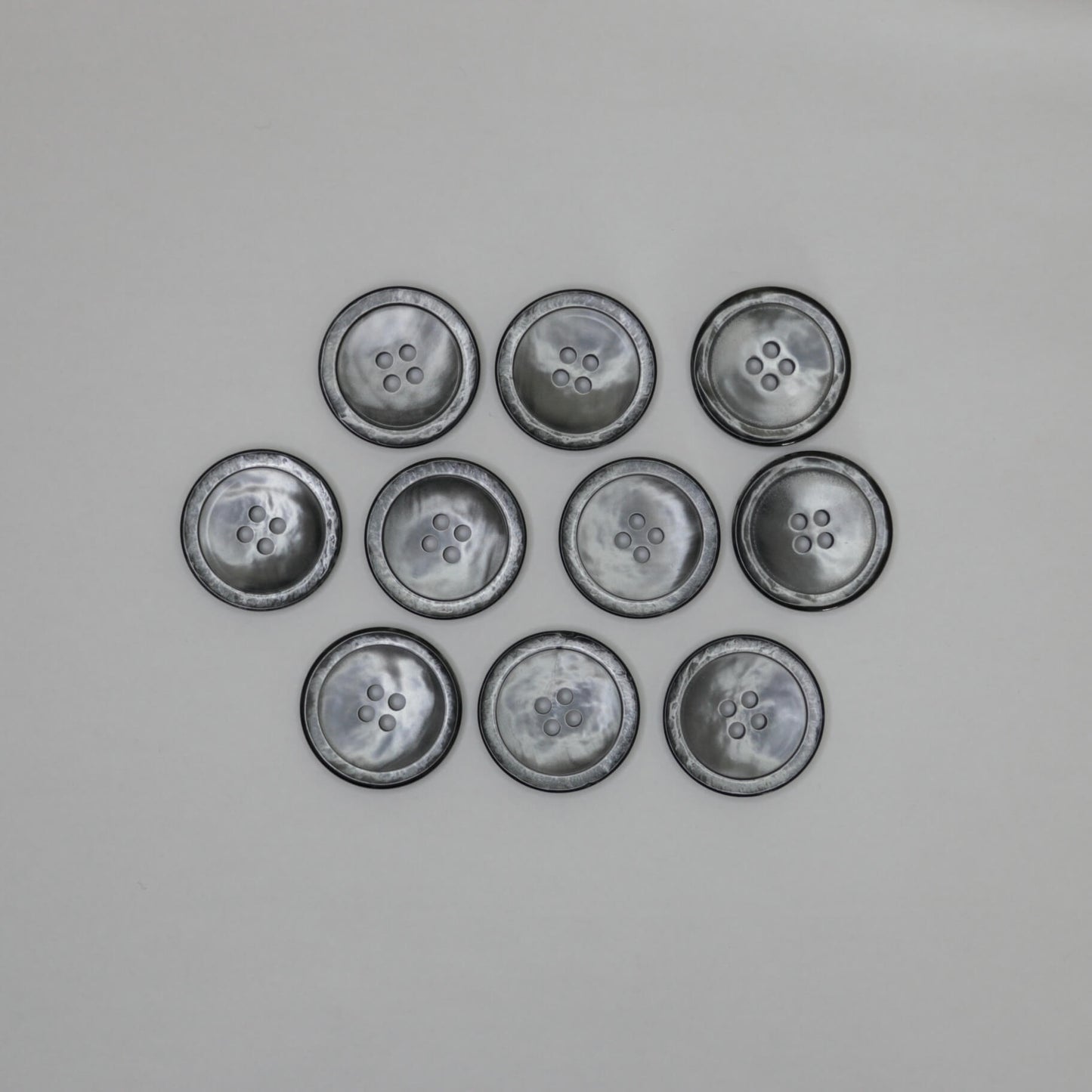 26mm Large Silvery 4-Hole Buttons 10pk