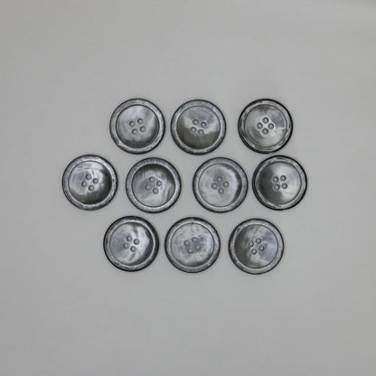 26mm Large Silvery 4-Hole Buttons 10pk
