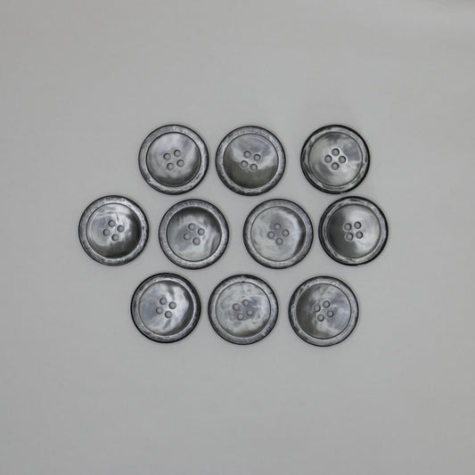 26mm Large Silvery 4-Hole Buttons 10pk