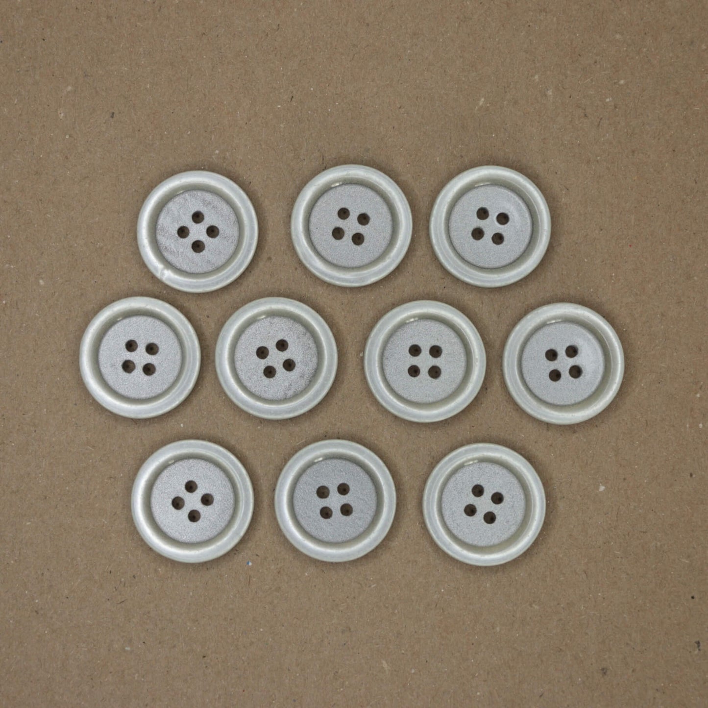 26mm Silver Grey 4-Hole Buttons 10pk