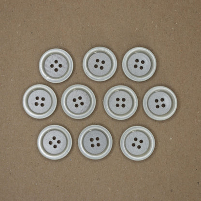 26mm Silver Grey 4-Hole Buttons 10pk