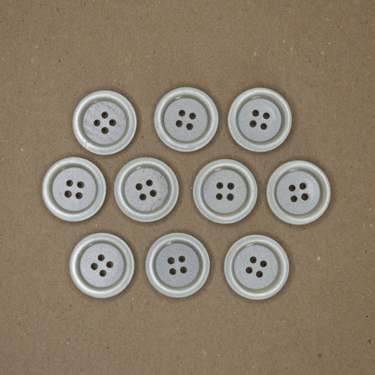 26mm Silver Grey 4-Hole Buttons 10pk