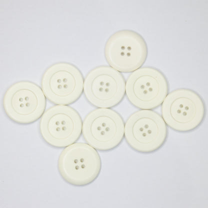 27mm Off-White Plastic 4H Buttons 10pk