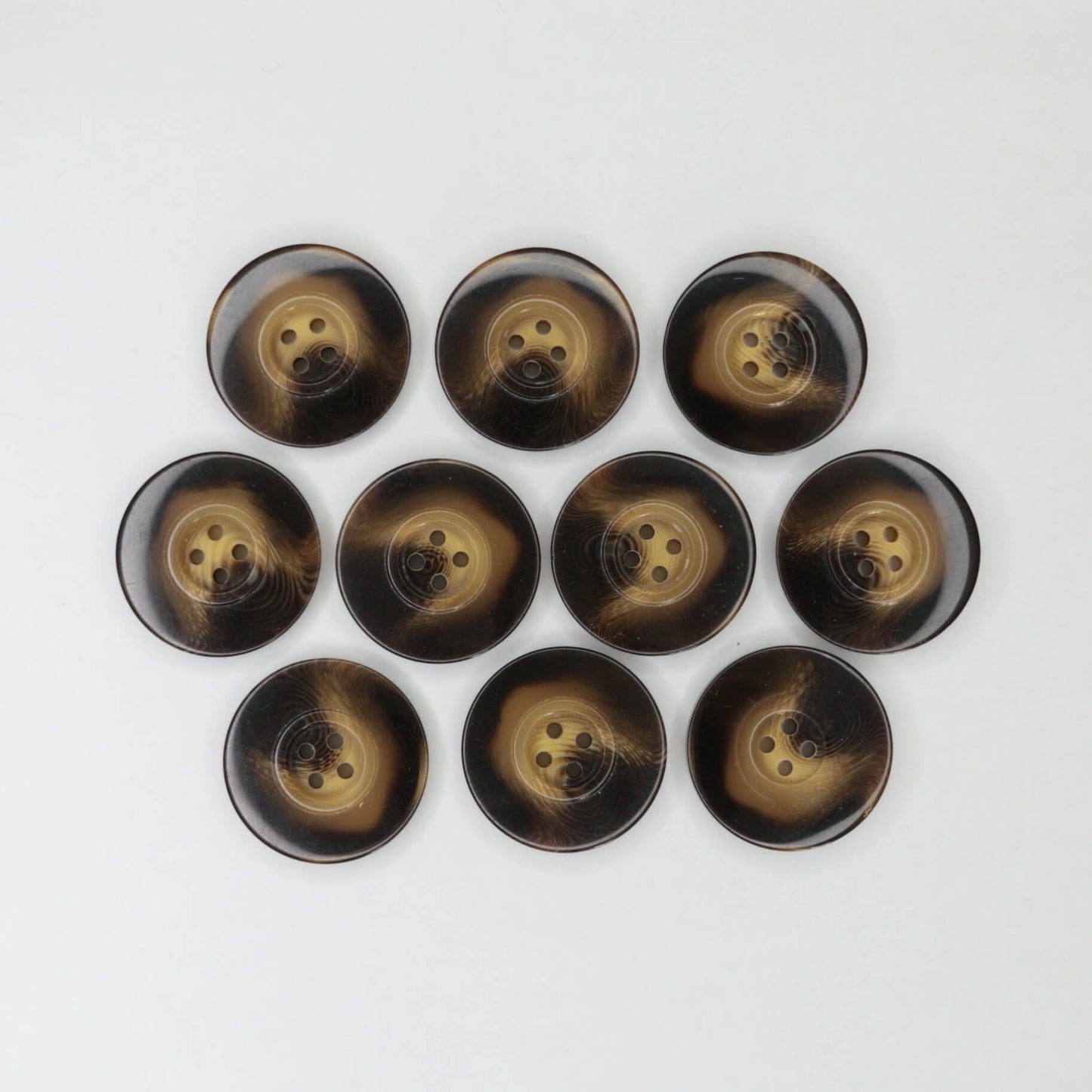 28mm Brown Tan 4-Hole-Buttons 10pk