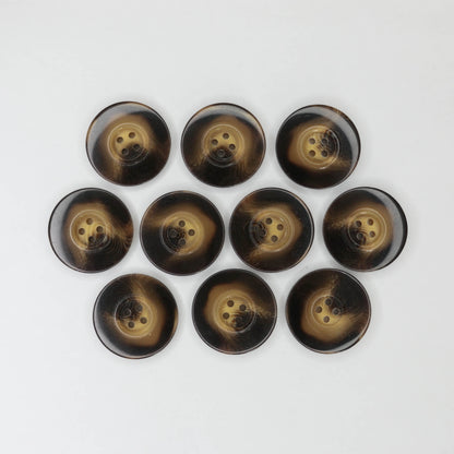 28mm Brown Tan 4-Hole-Buttons 10pk