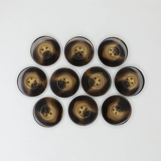 28mm Brown Tan 4-Hole-Buttons 10pk