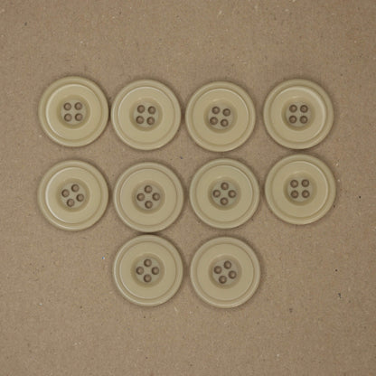 28mm Large Cream 4-Hole Buttons 10pk