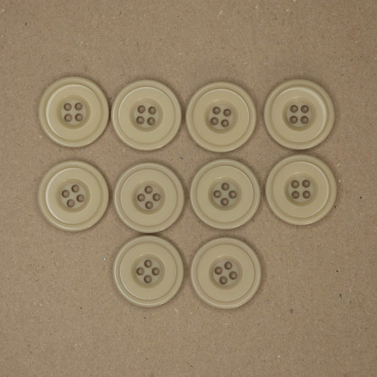28mm Large Cream 4-Hole Buttons 10pk