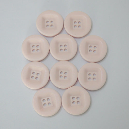 28mm Light Pink 4-Hole Plastic Buttons 10pk